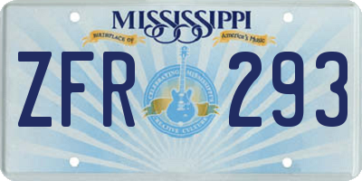 MS license plate ZFR293