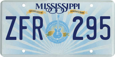 MS license plate ZFR295