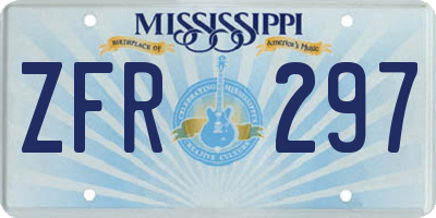 MS license plate ZFR297