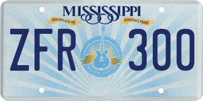 MS license plate ZFR300