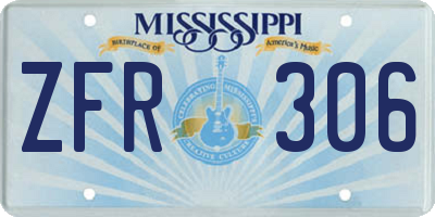 MS license plate ZFR306