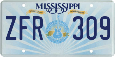 MS license plate ZFR309