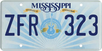MS license plate ZFR323