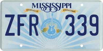 MS license plate ZFR339