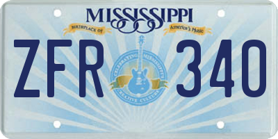MS license plate ZFR340