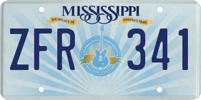 MS license plate ZFR341