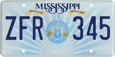MS license plate ZFR345