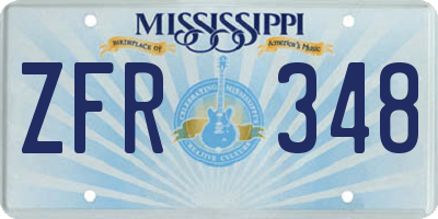 MS license plate ZFR348