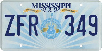 MS license plate ZFR349