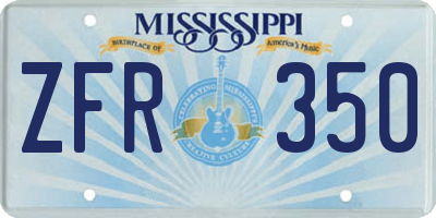 MS license plate ZFR350