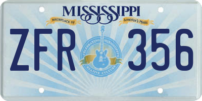 MS license plate ZFR356