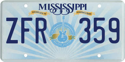 MS license plate ZFR359