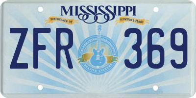 MS license plate ZFR369