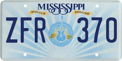 MS license plate ZFR370