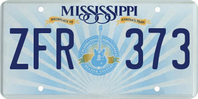 MS license plate ZFR373