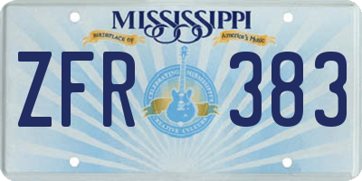 MS license plate ZFR383