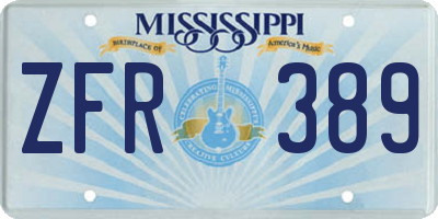 MS license plate ZFR389