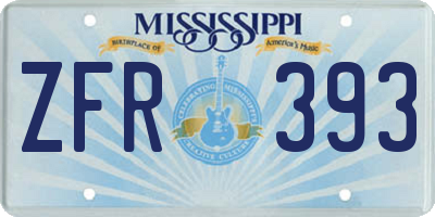 MS license plate ZFR393