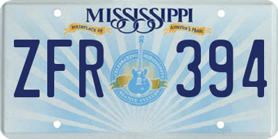 MS license plate ZFR394