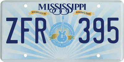 MS license plate ZFR395