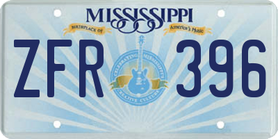 MS license plate ZFR396