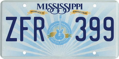 MS license plate ZFR399