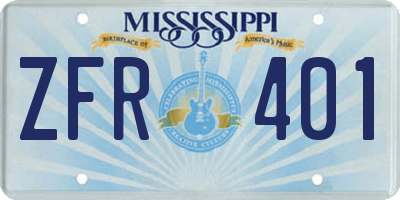 MS license plate ZFR401