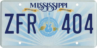 MS license plate ZFR404