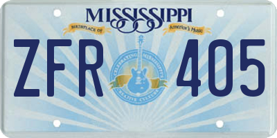 MS license plate ZFR405