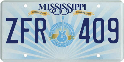 MS license plate ZFR409