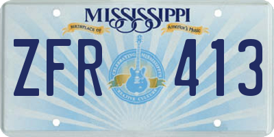 MS license plate ZFR413
