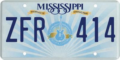 MS license plate ZFR414