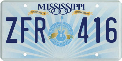 MS license plate ZFR416