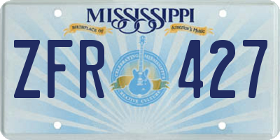 MS license plate ZFR427