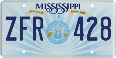 MS license plate ZFR428