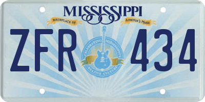 MS license plate ZFR434