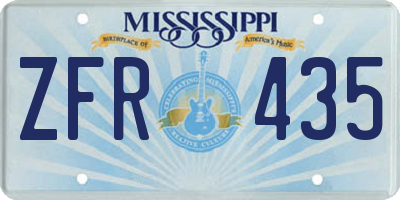 MS license plate ZFR435