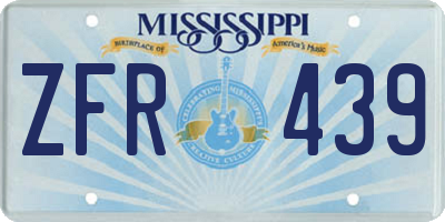 MS license plate ZFR439