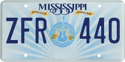 MS license plate ZFR440