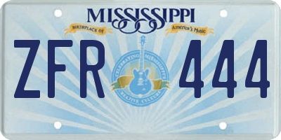 MS license plate ZFR444