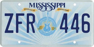 MS license plate ZFR446