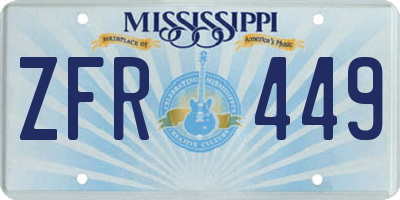 MS license plate ZFR449