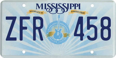 MS license plate ZFR458