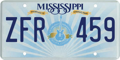 MS license plate ZFR459