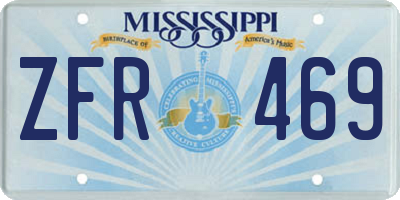 MS license plate ZFR469