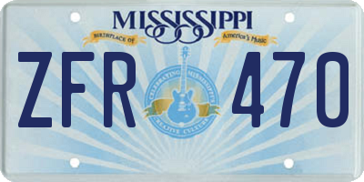 MS license plate ZFR470