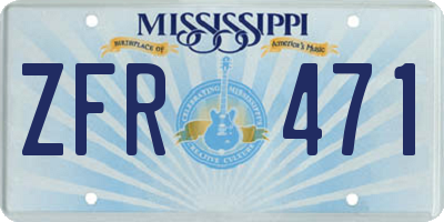 MS license plate ZFR471