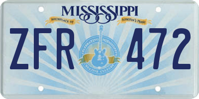 MS license plate ZFR472