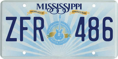 MS license plate ZFR486