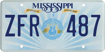 MS license plate ZFR487